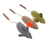 Toyvian 3Pcs Catnip Mice Chew for Cats Interactive Pet Supplies for Indoor Cats Soft Cat to Stimulate Play Exercise Natural Catnip for Mood Enhancement and Fun