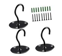 Toyvian 3pcs Ceiling Hooks Hanging Basket Hooks for Flower Basket Fixed Hanger Balcony Planters for Railing