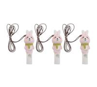 Toyvian 3pcs Ceramic Rabbit Whistle Pendants, Portable Cute Bunny Shaped Survival Whistles Producing Birdlike Sounds, Birthday and Bag Decoration and Women