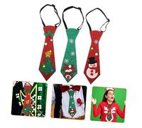 Toyvian 3pcs Christmas Necktie Felt and Glitter Holiday Ties for Men Festive Decor for Christmas Parties Featuring Tree Snowman and