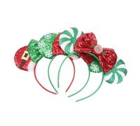 Toyvian 3Pcs Christmas Party Hair Hoop Lightweight Plastic Gauze Headbands with Red Santa Hat and Reindeer Antlers for Adults and Festive Cosplay Hair Accessories