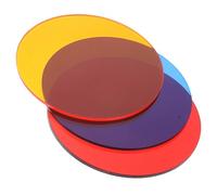 Toyvian 3pcs Colored Translucent Acrylic Miniature Bases for Figures DIY Craft Display Stands for Gaming Mini Dolls Tabletop Scenes Red