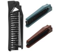 Toyvian 3pcs Compact Foldable Pocket Comb with Double Headed Roundtipped Teeth, Lightweight Plastic Travel Brush for Men and Women, Suitable for Short to Medium Hair and On-the-go Styling