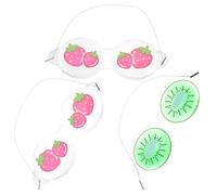 Toyvian 3pcs Cooling Eye Masks Fruit Cold Gel Eye Masks Cucumber Extract Light Blocking for Random Style