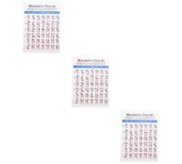 Toyvian 3pcs Creative Mandolin Chord Chart Practical Fretboard Note Guide for Beginners Coated Mandolin Diagram Lightweight and Portable Music Accessory