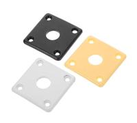 Toyvian 3pcs Curved Square Jack Plate for Electric Guitar Bottom Jack Plate White Black Yellow Easy to Install Versatile Guitar Accessory