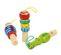 Toyvian 3Pcs Cute Wooden Animal Whistle Creative Musical Noisemakers for and for Birthday and Holiday Celebrations