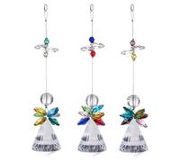 Toyvian 3pcs DIY Crystal Pendant Crystal Angel Shape Pendants Stylish Creative Unique Window Decoration Home Decoration Birthday Dorm Hanging Ornament