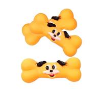 Toyvian 3Pcs Dog Face Bone Shape Chew for Dogs Squeaky Pet with Built Whistle Durable Soft Teething Interactive Play to Reduce Boredom and Destructive Behavior