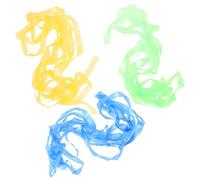 Toyvian 3Pcs Elastic Jump Rope for Outdoor Play Lightweight Stretch Skipping Bands Green Blue Yellow Promotes Coordination and Fitness for Boys