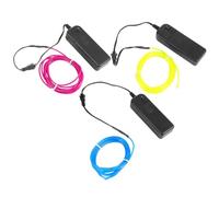 Toyvian 3pcs Electroluminescent El Wire Rope Light with Battery Pack Glowing Neon Light for Party and Festival Decoration Flexible and Portable Ambient Lighting for Halloween and Home