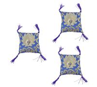 Toyvian 3pcs Embroidery Buddha Sound Bowl Mat Singing Bowl Protective Cushion Singing Mats for Buddhist Water Offering and Ringing Random Color