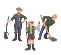 Toyvian 3Pcs Farm Worker Figurines Set Lifelike Miniature People Figures for Dollhouse Farm Scene Decor and Model Train Layout