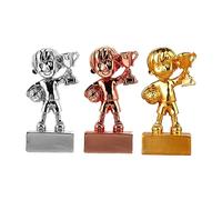 Toyvian 3Pcs Football Trophy Copper Silver Gold Plated Soccer Award Ornaments Party Favors Classroom Rewards Game Prizes for Competitions