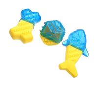 Toyvian 3Pcs Funny Fish Shape Dog Chew Interactive Pet Bite for Teeth Grinding and Cleaning Washable Durable Plaything for Puppies and Dogs Blue Yellow
