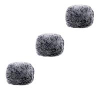 Toyvian 3pcs Furry Windscreen Microphone Cover for Noise Reduction Plush Mic Cover for Outdoor Recording