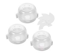 Toyvian 3pcs Gas Stove Knob Protective Covers for Kitchen Safety Guard with Nonslip Design and High Temperature Resistance, White Pp Material Child Safety Lock for Cooking Gas Hob