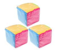 Toyvian 3pcs Giant 10cm Dice: Classroom Math Learning Toys - Fuzzy Colorful Dice With Insertable Cards Slots - Perfect For Teaching Games And Family Activities