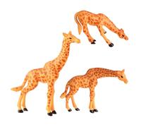 Toyvian 3Pcs Giraffe Figurine Abs Material Decorative Miniature Ornaments for Garden Accessory and Tabletop Display Rustic Farmhouse Style Compact Desktop Decoration