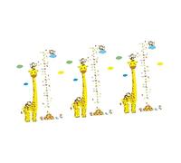 Toyvian 3pcs Giraffe Height Measure Wall Stickers Cartoon Wall Decals for Boy Girl Rooms Height Growth Chart for Nursery and Bedroom Decor Easy to Apply and Reuse Material