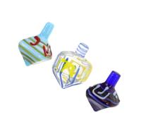 Toyvian 3pcs Glass Dreidel Traditional Hanukkah Judaica Holiday Ornament Collectible Keepsake for Family Timeless Jewish Festival Decoration