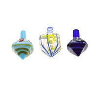 Toyvian 3pcs Glass Hanukkah Dreidel Elegant Judaica Ornament Handblown Glass Traditional Jewish Holiday Decor Collectible for Family Celebration and