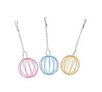 Toyvian 3Pcs Grass Ball Feeding Tool Durable Hanging Grass Holder for Hamsters Rabbits and Animals Multi Function Foraging with Stable Structure and Resistance Random Color