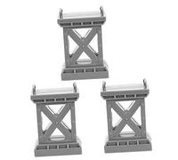 Toyvian 3Pcs Grey Bridge Support Train Bridge Pier Model for Railway Scenery Compatible with Major Brands for Imaginative Play and Track Stability
