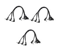 Toyvian 3pcs Guitar Effect Pedal Power Supply Splitter Ways Right Angle Daisy Chain Cable Cord Guitar Pedal Power Cables