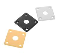 Toyvian 3pcs Guitar Jack Plate Socket Guitar Bottom Jack Plate White Black Yellow
