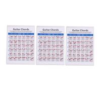 Toyvian 3pcs Guitar Scales Chord Cards Guitar Chord Practice Chart for Beginners Electric Training Trainer