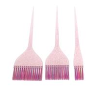 Toyvian 3pcs Hair Dyeing Brush Set with Long Tail Handle, Portable and User-friendly Hair Color Tint Brushes Made of Plastic and Nylon, for Travel and Home Use by Beginners