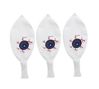 Toyvian 3pcs Halloween Decorative Rubber Balloons Horror Eye Design for Parties Festivals and Home Decor Reusable Strong