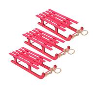 Toyvian 3pcs Handcrafted Mini Wooden Sleigh Decorations Christmas Tabletop Ornaments with Carved Detailing Small DIY Sleds for Xmas Tree Mantel Fireplace and Holiday Crafting