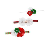 Toyvian 3pcs Headbands Christmas Festival Bright Floral Hair Accessories Newborn Headdress Photo Props Durable Non Deforming