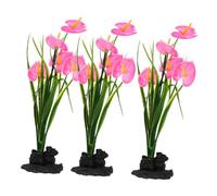 Toyvian 3pcs Japanese Style Sushi Dish Artificial Flower Adornment with Lifelike Plant for Restaurant Table Decoration and Cold Plate Display
