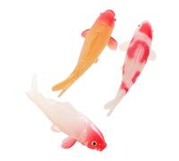 Toyvian 3PCS Mini Koi Fish Ornaments - Tiny Plastic Goldfish for Fish Tank, Dollhouse Fancy Carp, Small Aquarium Scene Decoration Props