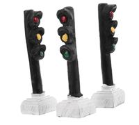 Toyvian 3PCS Mini Traffic Light Ornament Resin Decorative Display for Bedroom Preschool Learning Rust-resistant Home Decor Gift for Boys