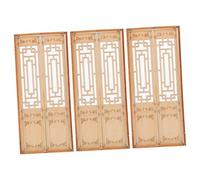 Toyvian 3pcs Miniature Chinese Architectural Model Vintage Window Frames for Dollhouse Decoration Precise Handcrafted Tiny Dividers for Fairy Garden Scale Model Educational DIY Craft