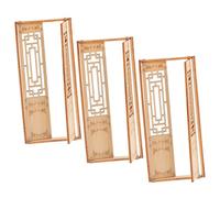 Toyvian 3pcs Miniature Chinese Style Dollhouse Window Frames Authentic Huistyle Architecture Accessories for Fairy Garden Decor Dollhouse Upgrades for Tiny Architecture Projects