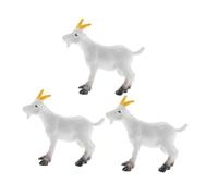 Toyvian 3pcs Miniature Goat and Lamb Farm Animal Figurines for DIY Scenes Realistic PVC Models for Educational Play Creative Farm for Collectors