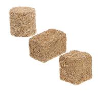 Toyvian 3pcs Miniature Hay Bales Wood Farm Scene Decor Compact Dollhouse Ornaments for Autumn Crafts DIY Table Centerpieces Rustic Harvest Display Accessories