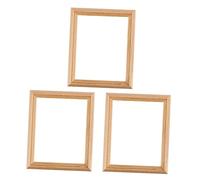 Toyvian 3pcs Miniature Photo Frame for Dollhouse Layout Natural Wooden Decorative Props for Dollhouse Ornamentation and Warm Atmosphere Creation