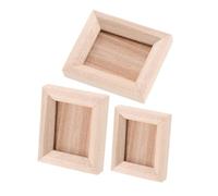 Toyvian 3pcs Miniature Photo Frames for Dollhouse DIY Tiny House Decor Frame Model for Scenery for Living Room Bedroom Accents