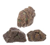 Toyvian 3pcs Miniature Rock Potted Planter Stones Resin Rock Ornament Stylish Chic Fish Tank Decoration Flowerpot Decor for Shrimp and Succulent Plants