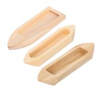 Toyvian 3pcs Miniature Wooden Canoe Models, Unfinished Wood Boat Decor Set for DIY Craft Projects, Small Vintage Wood Canoe Decorations for Home, Office, and Event Displays