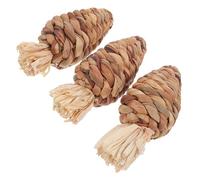 Toyvian 3pcs Natural Straw Carrot Chew for Small Pets Hamsters Chinchillas Rabbits Guinea Pigs Dental Health Stress Relief Boredom Breaker