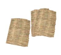 Toyvian 3pcs Natural Woven Seagrass Hay Mats for Small Animals Rabbit Bedding Cooling Nesting Pads Handmade Bunny Cage Grass Bed Mats for Hamsters Guinea Pigs Chinchillas