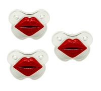 Toyvian 3pcs Newborn Soother Pacifier Silicone Lip Shaped Toy Nursing Accessories