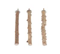 Toyvian 3pcs Parrot Bird Toys Natural Logs Pepper Wood Perches Bird Play Stand for Budgies Parrots Lovebirds